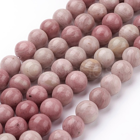 Natural Rhodonite Beads Strands X-G-G099-10mm-33-1