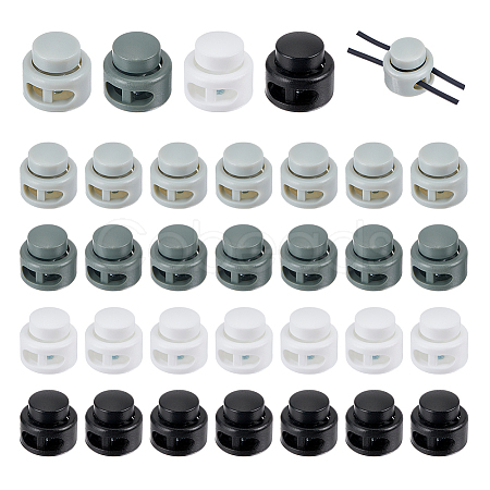 40Pcs 4 Colors Plastic Cord Locks FIND-PH0027-35-1
