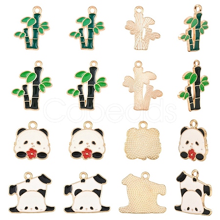 20Pcs 4 Styles Alloy Enamel Pendants ENAM-YW0008-08-1