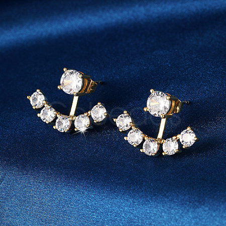 201 Stainless Steel Stud Earrings CU1514-1-1