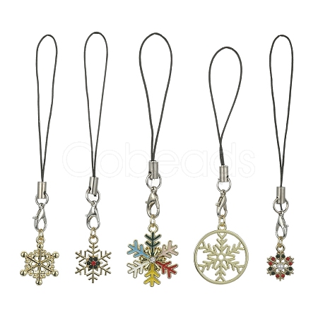 Alloy Enamel Mobile Straps HJEW-JM01474-1