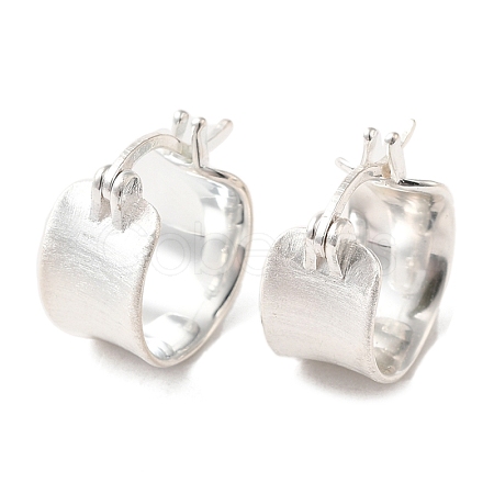 Sterling Silver Plain Thick Hoop Earrings for Women EJEW-D106-03S-1