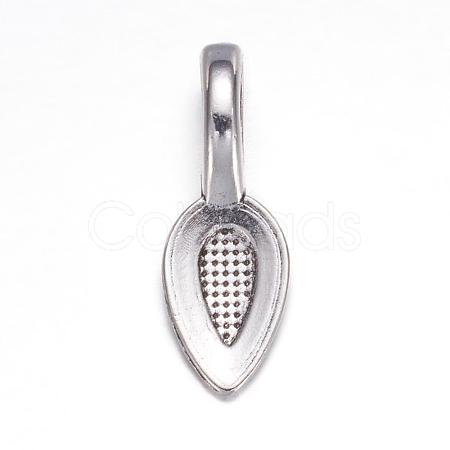 Tibetan Style Alloy Glue-on Flat Pad Bails X-AB3348Y-1