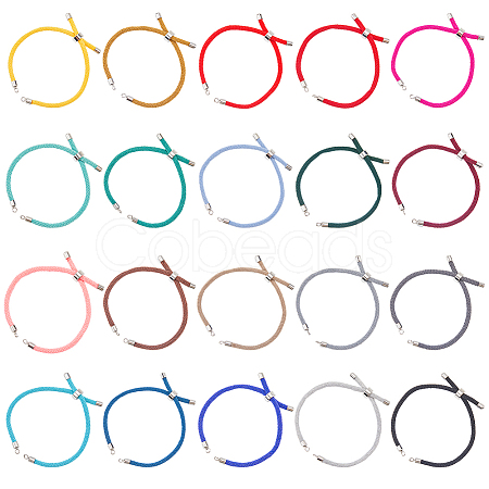 20Pcs 20 Colors Nylon Twisted Cord Bracelet MAK-SC0001-23-1