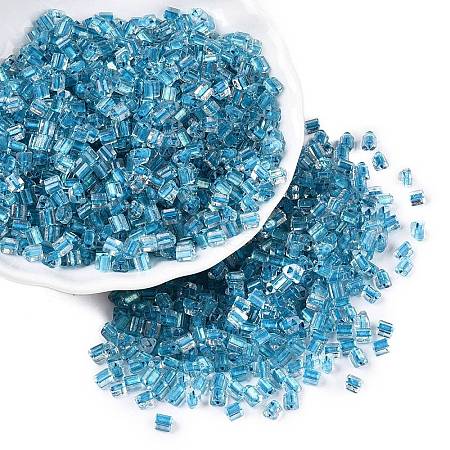 6/0 Transparent Inside Colours Glass Seed Beads SEED-N006-003D-1