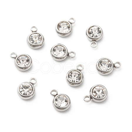 201 Stainless Steel Rhinestone Charms STAS-S068-04-1