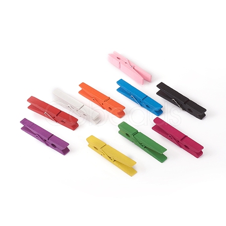 Natural Wooden Craft Pegs Clips WOOD-E010-02B-1