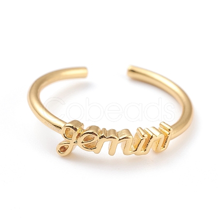 Constellation/Zodiac Sign Brass Cuff Rings RJEW-J074-05G-I-1