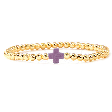 Brass Round Beaded Bracelets for Women SB9067-22-1