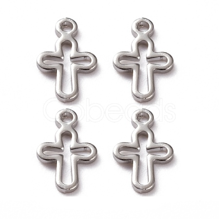 Brass Tiny Cross Charms KK-L205-10P-1