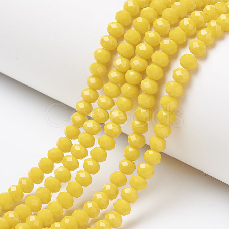 Opaque Solid Color Glass Beads Strands EGLA-A034-P4mm-D04-1