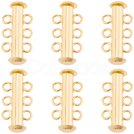 6Pcs Brass Slide Lock Clasps KK-BBC0027-58B-1