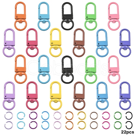 22Pcs Zinc Alloy Baking Paint Swivel Snap Hook Clasps FIND-YW0010-50-1