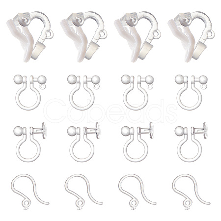 150Pcs 3 Style Plastic Clip-on Earring Findings KY-SC0001-72-1