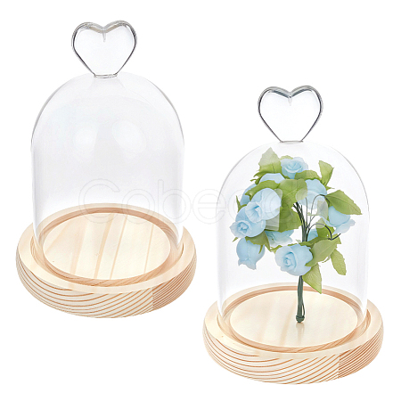 Heart Arch Glass Dome Cover AJEW-WH0643-088B-1