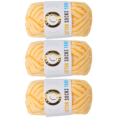 3 Skeins 3-Ply Cotton Sock Yarn YCOR-DJ0001-06C-1