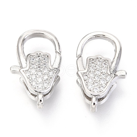 Brass Micro Pave Cubic Zirconia Lobster Claw Clasps ZIRC-O038-24P-1