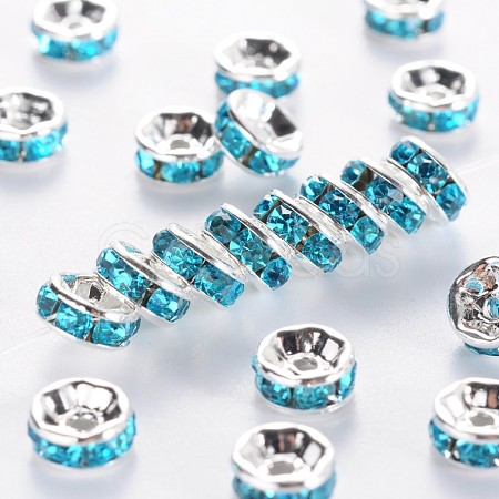 Brass Grade A Rhinestone Spacer Beads RSB037NF-13-1