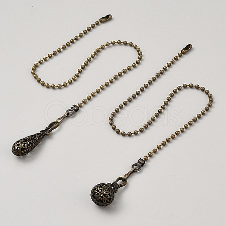 2Pcs 2 Styles Alloy Ceiling Fan Pull Chain Extenders AJEW-WH20020-055AB-1