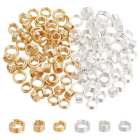 BENECREAT 120Pcs 6 Styles Brass Split Rings KK-BC0012-97-1