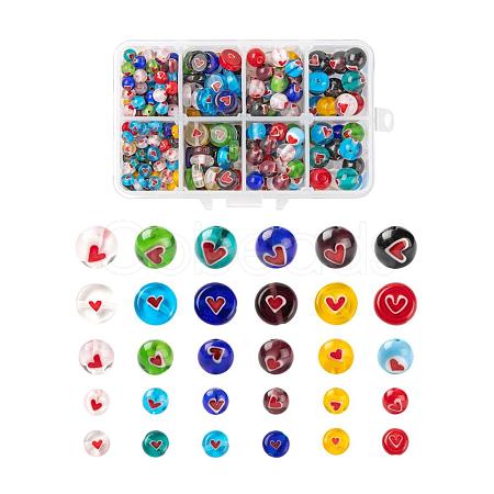 360Pcs 5 Styles Handmade Lampwork Beads LAMP-LS0001-03-1