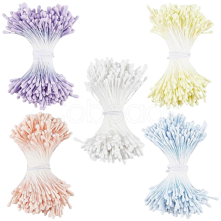 5 Bundles 5 Colors Gypsum with Cotton Cord Artificial Flower Core DIY-GF0014-07A-1