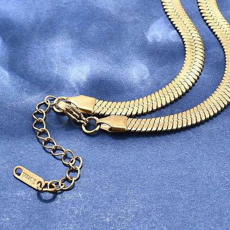 Ion Plating(IP) 304 Stainless Steel Herringbone Chain Necklace for Men Women X-NJEW-E076-03E-G-1