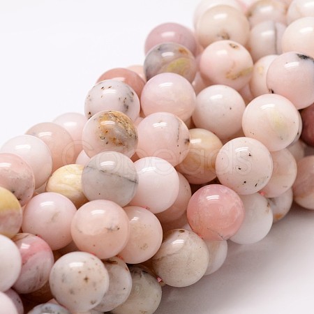 Round Natural Pink Opal Beads Strands G-K071-12mm-1