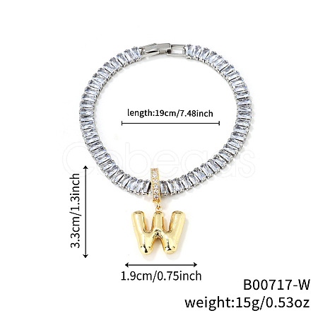 Fashionable Brass Charm Bracelets LI7211-23-1