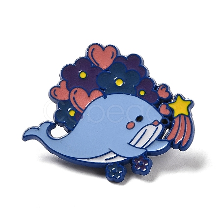 Blue Whale Enamel Pins JEWB-D021-01F-1