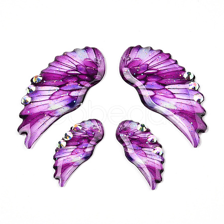 Epoxy Resin Wing Pendants FIND-N005-64D-1