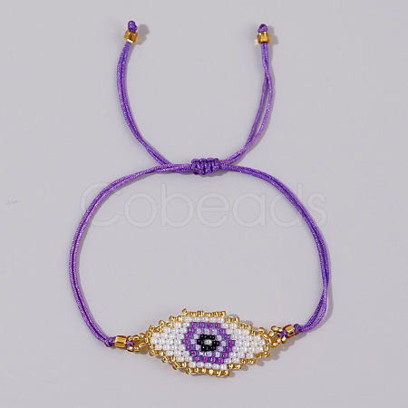 Bohemian Style Handmade Beaded Evil Eye Bracelet for Couples and Friends RR7314-3-1