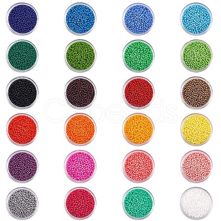 24 Colors Grade A Glass Seed Beads Sets SEED-PH0004-03-1