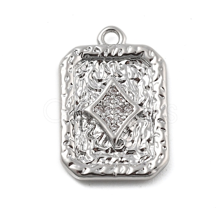 Brass Micro Pave Cubic Zirconia Pendants KK-D283-30P-04-1