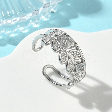 304 Stainless Steel Cuff Open Rings for Women RJEW-L341-02C-P-1