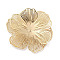 Rack Plating Brass Bead Caps, Long-Lasting Plated, Flower, Light Gold, 43x45x3.5mm, Hole: 0.8mm