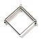 Alloy Open Back Bezel Pendants, For DIY UV Resin, Epoxy Resin, Cadmium Free & Nickel Free & Lead Free, Rhombus, Platinum, 42.5x43x3.5mm, Hole: 1.4mm