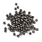 CCB Plastic Round Beads, Gunmetal, 4x3.5mm, Hole: 1.4mm