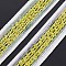 Nylon Ribbon, with Glass Seed Beads, Yellow, 3/4 inch(19~20mm)