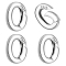 PandaHall Elite 4Pcs 925 Sterling Silver Spring Gate Rings, Oval with 925 Stamp, Silver, 10x7x2mm, Hole: 6x4mm