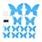 3D Plastic Luminous Wall Stickers, with Adhesive Tape, for Home Living Room Bedroom Wall Decorations, Butterfly, Deep Sky Blue, 44~90x55~110x0.2mm, 12pcs/set