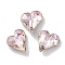 Glass Rhinestone Cabochons, Point Back & Back Plated, Faceted, Heart, Light Peach, 9x8x3.5mm