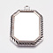 Tibetan Style Pendant Cabochon Settings, Cadmium Free & Lead Free, Rectangle, Antique Silver, about 56mm long, 40mm wide, 3mm thick, Hole: 4mm, Tray: 40x30mm