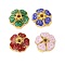 Alloy Enamel Bead Caps, Cadmium Free & Lead Free, Long-Lasting Plated, Golden, Flower, Mixed Color, 9.5x3mm, Hole: 1.2mm