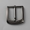 Belt Alloy Center Bar Buckles, Rectangle, Gunmetal, 62x52x9mm