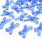 Transparent Acrylic Beads, Bowknot, Blue, 20x34x5.5mm, Hole: 1.8mm