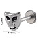 304 Stainless Steel Threadless Labret Stud, Tragus Stud, Flat Back Earring, Stainless Steel Color, Mask, 8mm, Pin: 1.2mm