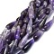 Natural Amethyst Beads Strands, Waterdrop, 30x10mm, Hole: 1.4mm, about 13pcs/strand, 15.75''(40cm)