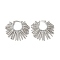 Cubic Zirconia Sun Hoop Earrings, Rack Plating Brass Earrings for Women, Lead Free & Cadmium Free, Platinum, 30x32.5mm