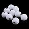 Dyed Natural Wood Beads, Round, White, 10x9mm, Hole: 3.5mm, about 3000pcs/1000g